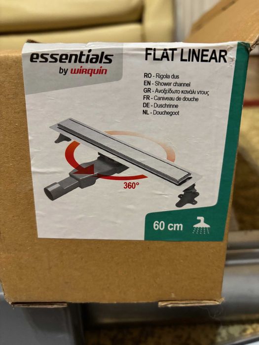 Rigola dus cu gratar din otel inoxidabil/ inox 60cm