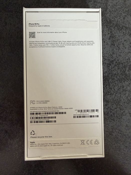 Iphone 16 pro Black titanium