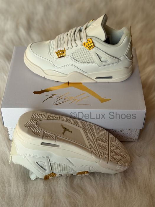 Air Jordan 4 Retro Metallic Gold White Oreo Cement Black Tech Nike