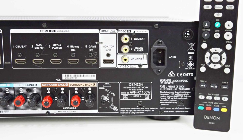 Amplificator 7.2 AVR-X 1100W, Bluetooth HDMI Wi-Fi