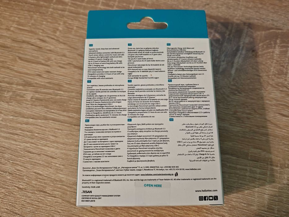 Безжични Bluetooth 5.3 слушалки TTEC Mode TWS