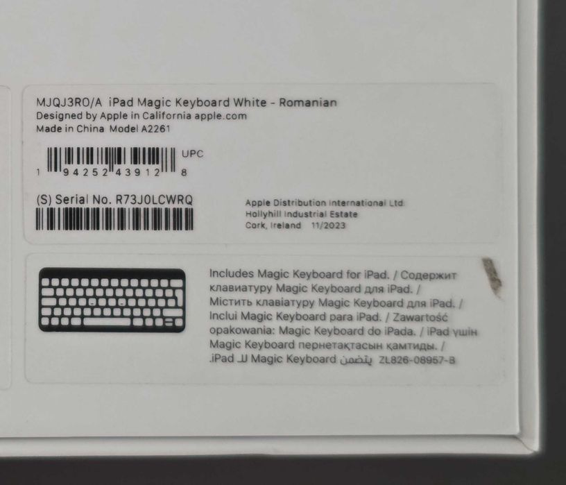 Apple Magic Keyboard iPad Pro 11 M1, M2 /Air 11, M2, M3, M4, White