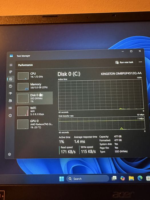 Acer Aspire 3 15 - 512GB nvme - 16GB ram