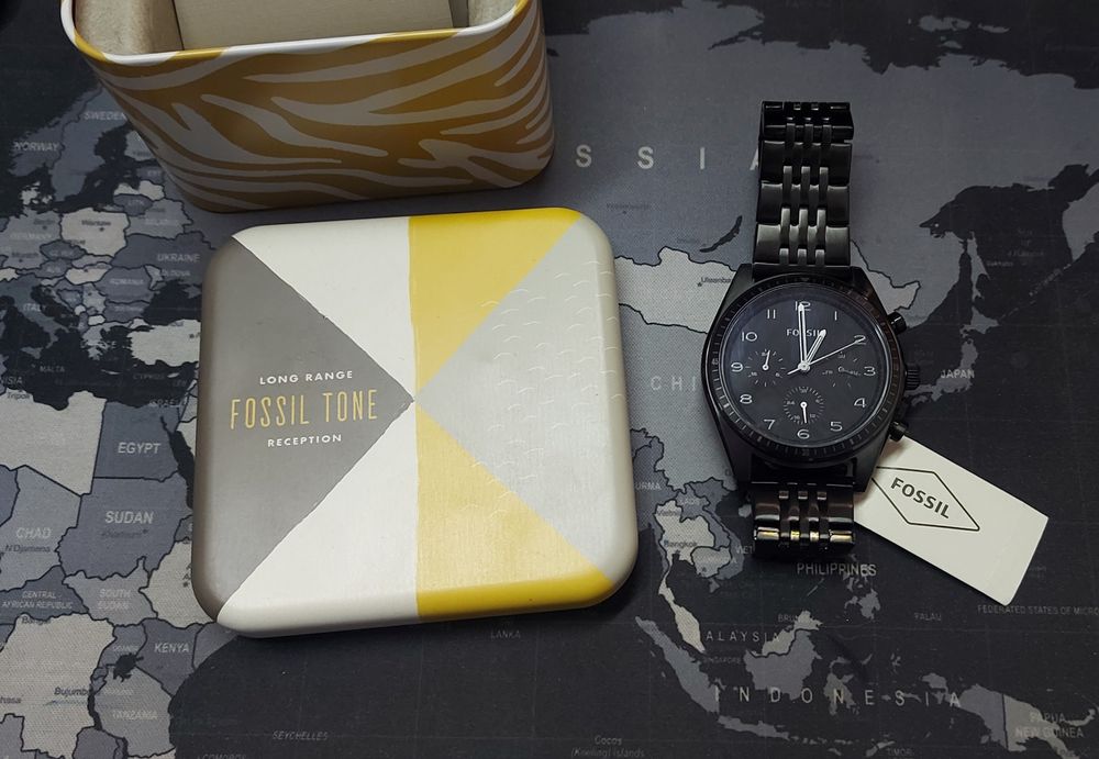 Vand Ceas FOSSIL wilkin NOU din otel inoxidabil Negru