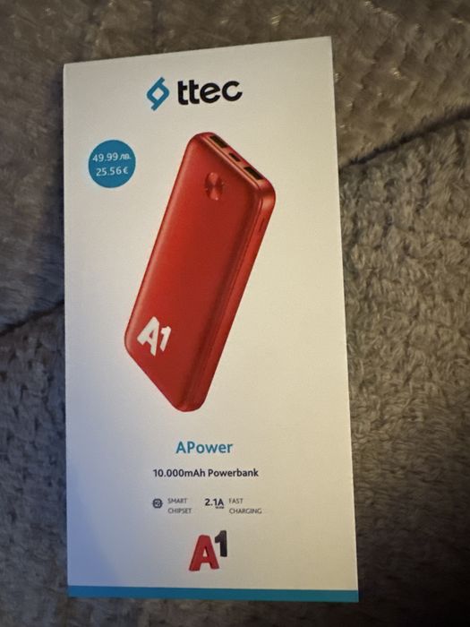 Powerbank ttec mode A1 APower - 10000 mAh - Чисто нов,Неразопокован