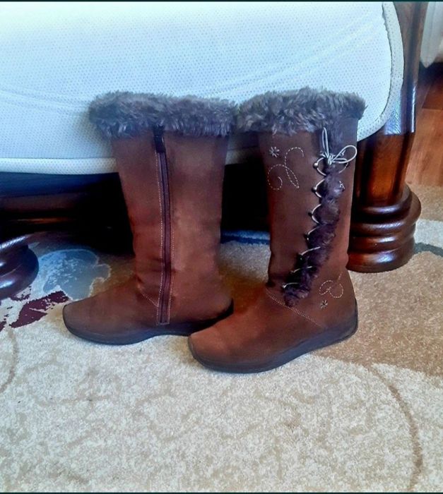 Сапоги зимние замшевые