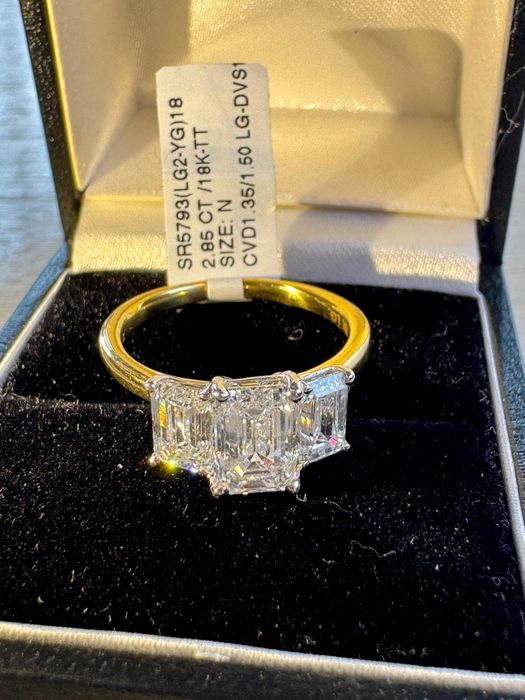 Inele cu diamant, aur 18k si platina 950