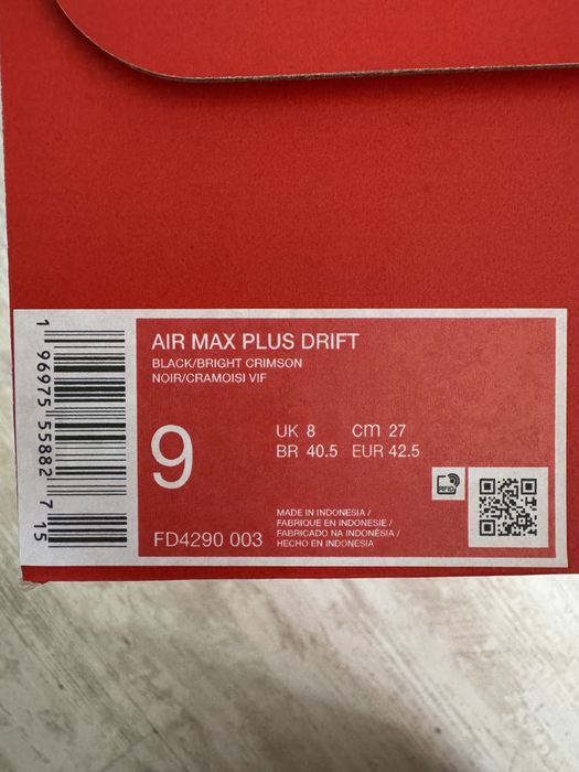 NIKE AIR MAX PLUS DRIFT TN черно червено 42,5