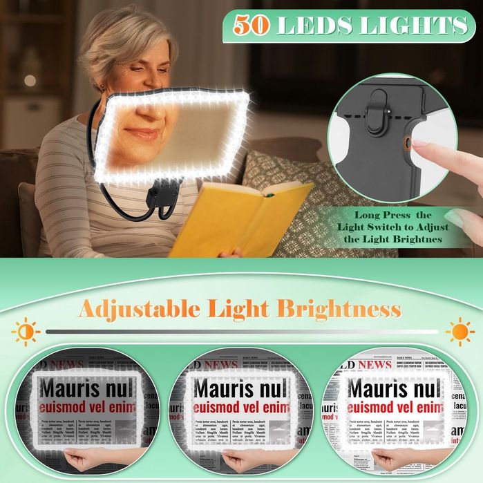 Lupa cu lumina pentru citit / lucru manual