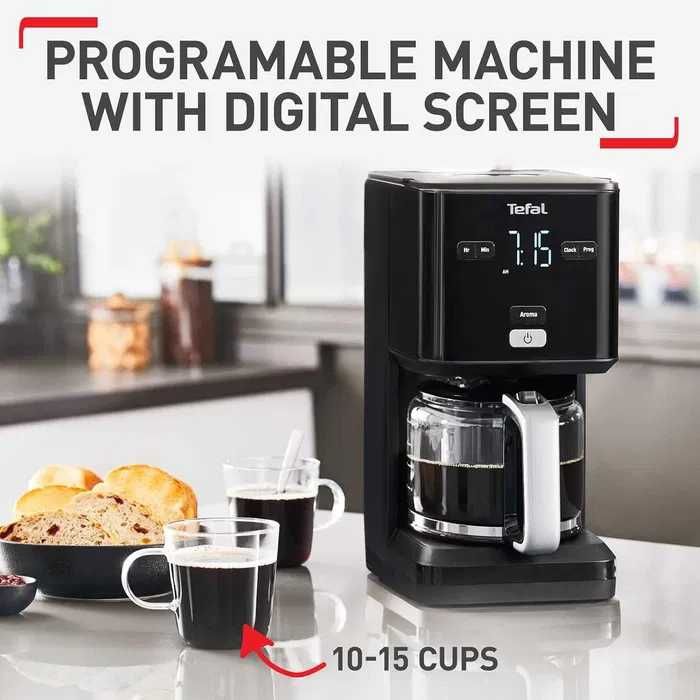 Програмируема филтърна кафемашина Tefal Smart'n Light CM600840/Черна