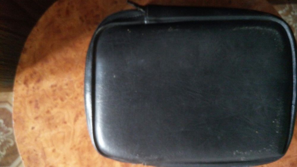 Барсетка черная кожа