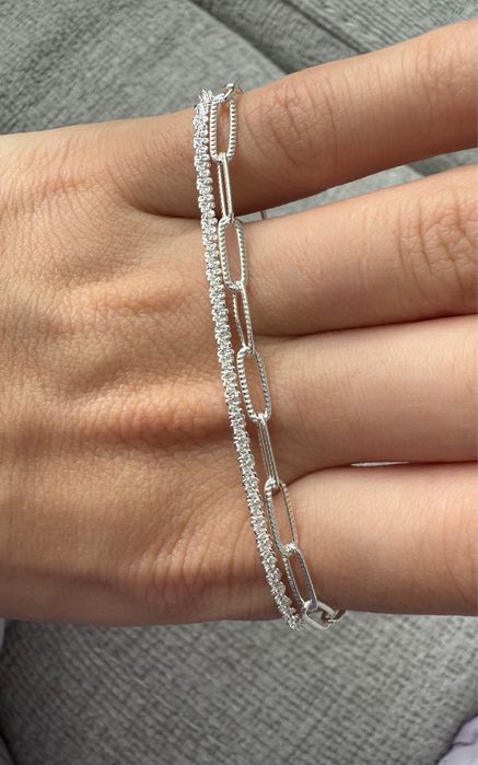 Двойна сребриста гривна