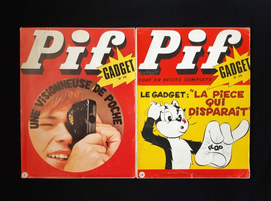 ЛОТ Стари Френски Комикси Pif Gadjet 12 Броя