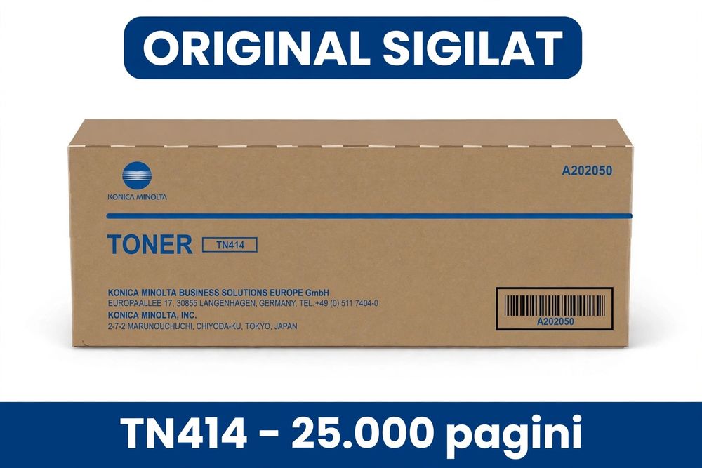 Doua Tonere originale, Konica Minolta TN414 A 202050 Bizhub 363 423  284 364  454  sigilate