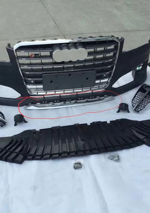 4H0807110C спойлер предна броня A8 S8 D4 facelift bumper лайсна нож