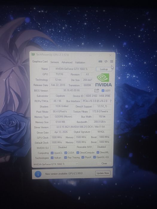 Видеокарта GTX 1660TI