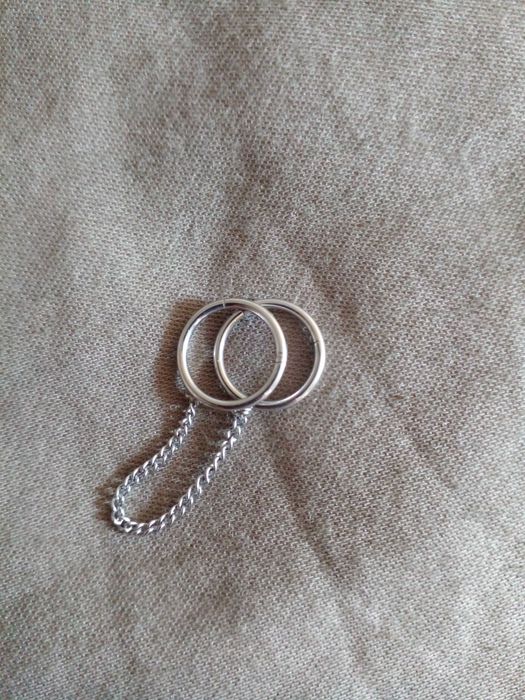Пиърсинг от медицинска стомана Two Rings with Chain