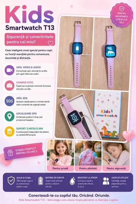 Smartwatch T13 pentru fetițe