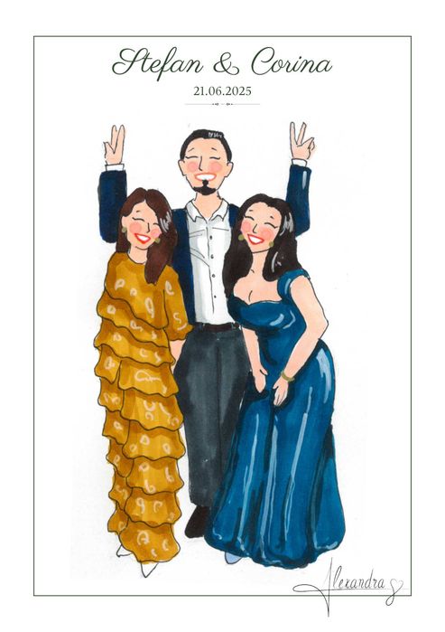 Ilustrații live pt. nunta, botez, cununie, majorat, eveniment privat