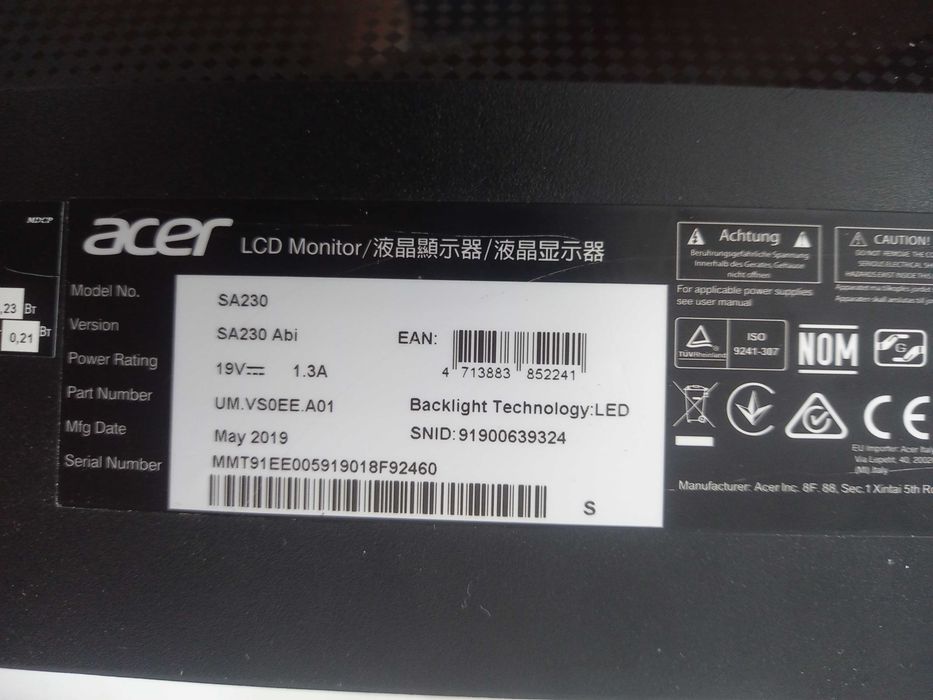 Платка на монитора Acer SA230