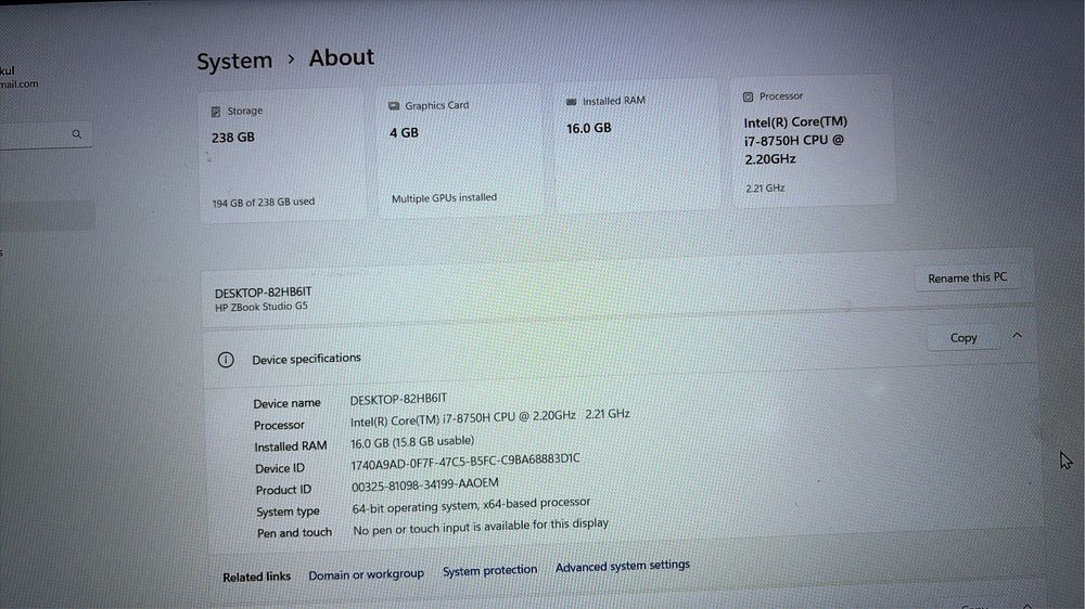 Продаю HP ZBook Studio G5