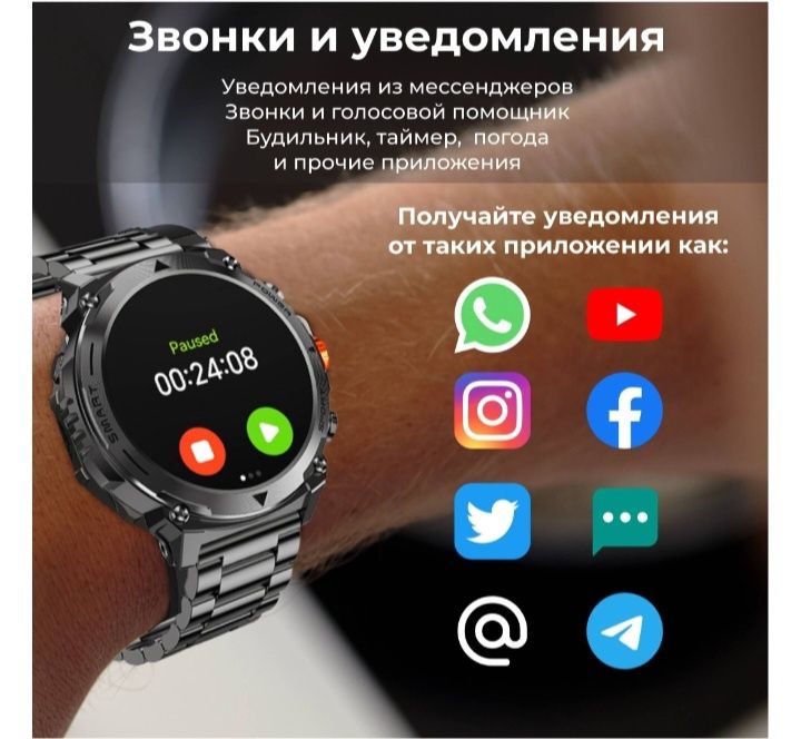 Смарт-часы NOLIMIT PRO 51 мм черный-черный