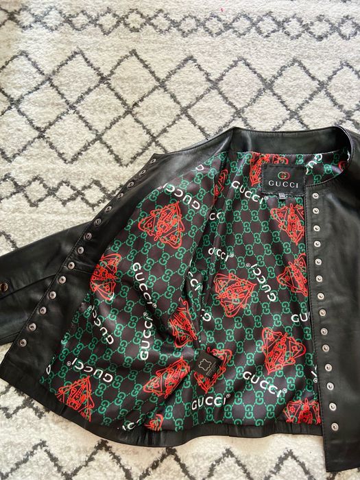 Jachetă Gucci din piele naturală