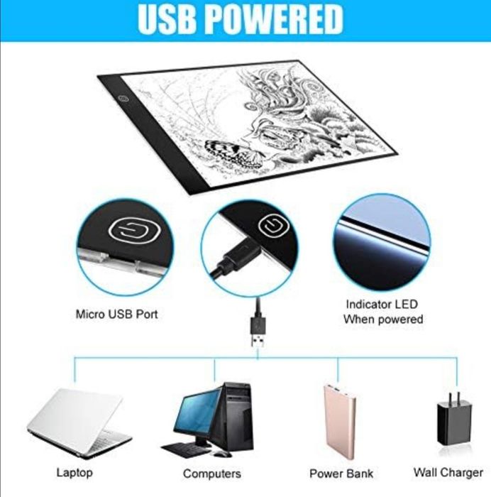 LED платформа за чертане, скици, проекти, формат A4