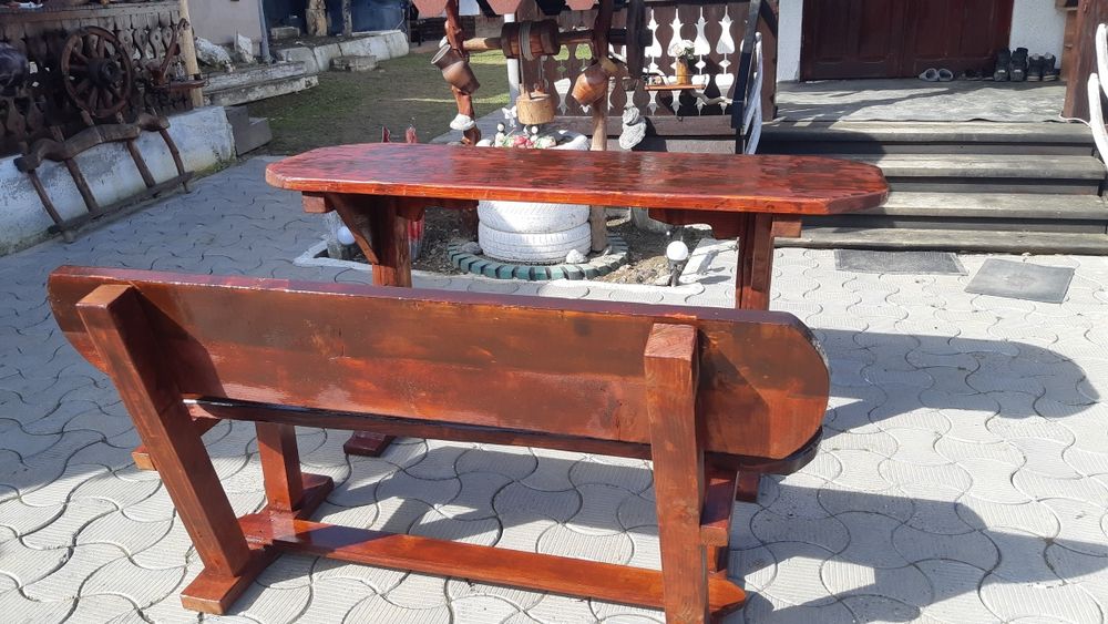 Set masa bănci și măsuță