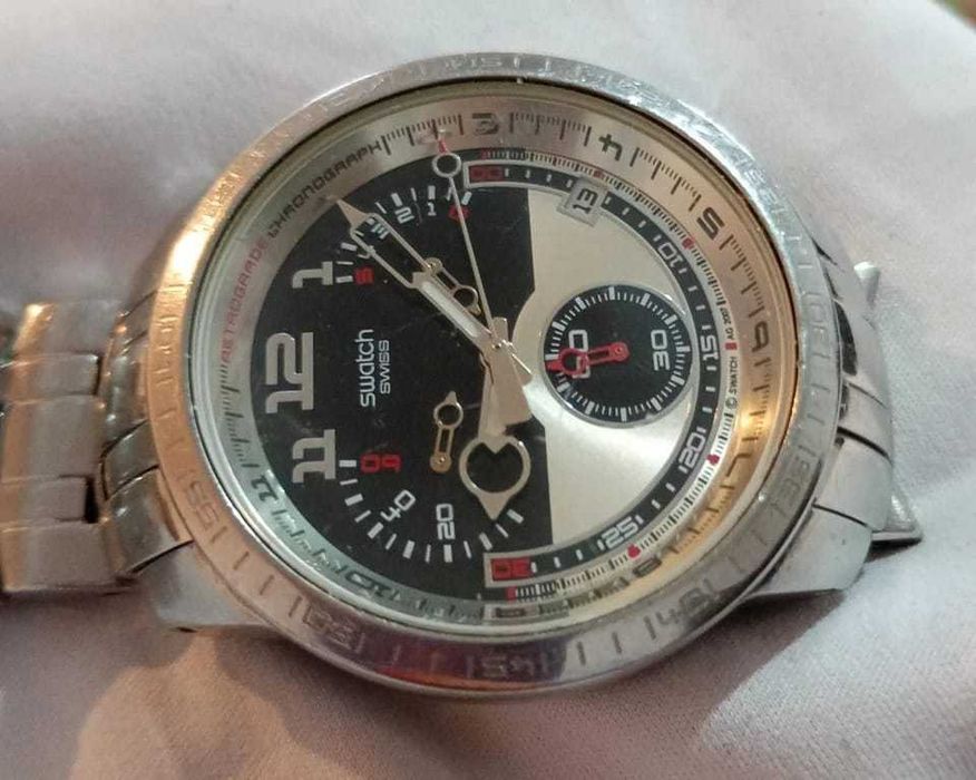 Ceas Swatch Irony Retrograde "Fool Fly" YRS406G - De Colecție. Swiss made