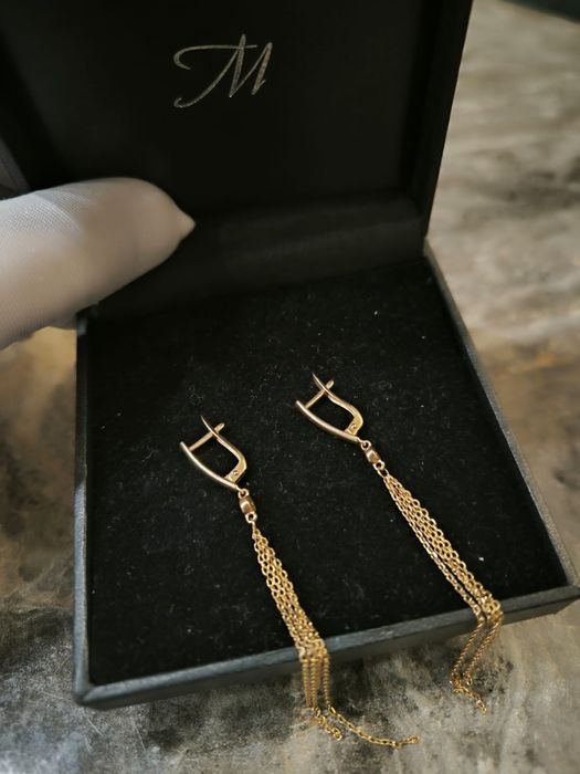 Золотые серьги - цепи