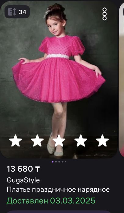 Детское платье надето 1 раз