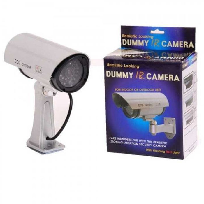 Фалшива охранителна камера Dummy IR Camera + LED светлина , Сива!