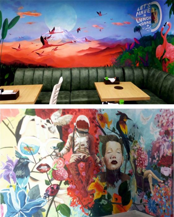 Роспись стен, граффити. Художник. Rassom