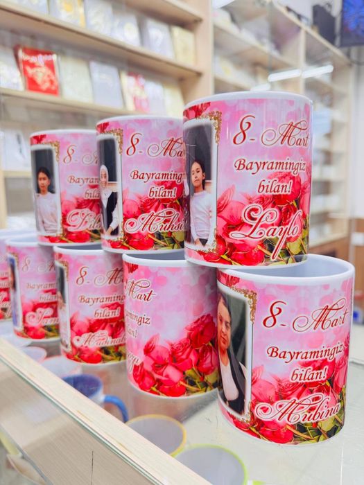 Бокалга расм! Кружки на 8 марта с Вашими фотографиями