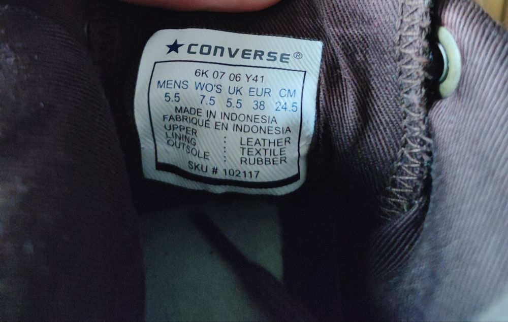 Винтидж бутикови кожени кецове военни кожени Converse Chuck Taylor All