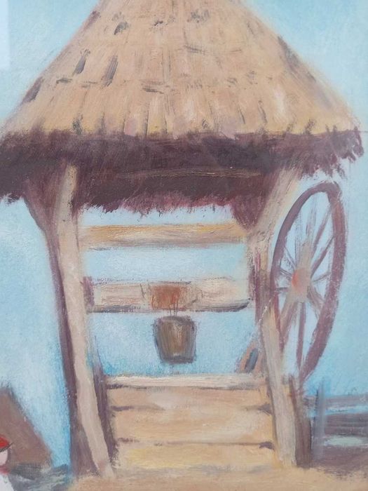 Tablou ulei - La fantana - semnat Baranyay