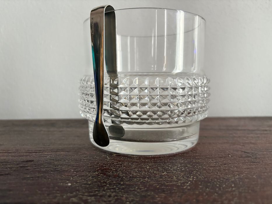 recipient bar frapieră Art Deco Peill & Putzler din cristal cu clește