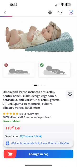 Perna inclinată antireflux