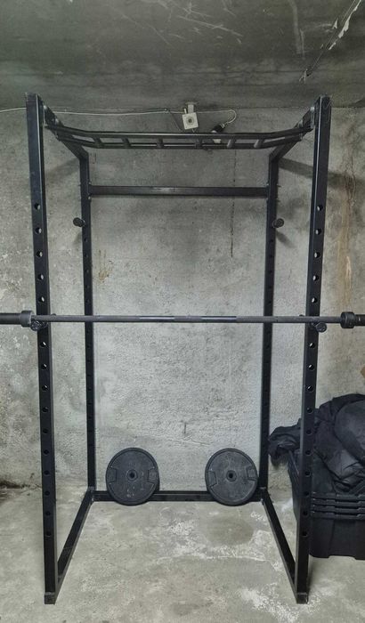 Продавам силова клетка с лост за набиране и олимпийски лост + екстри