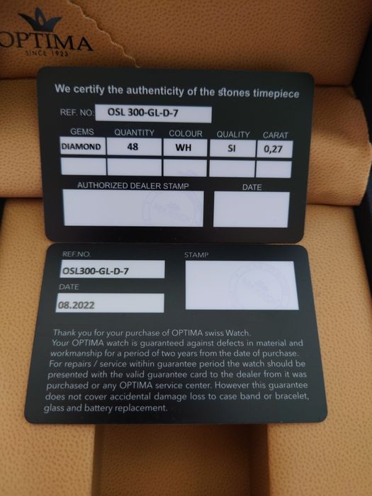 Ceas Optima quartz placat cu aur și diamante