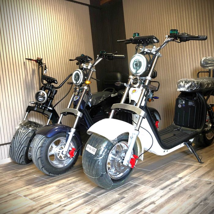 scuter electric model cu cartelă