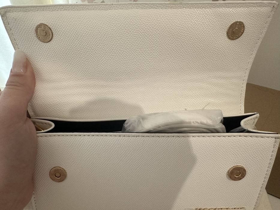 Geantă Jacquemus Le Chiquito albă, din piele texturată – Nouă cu sac