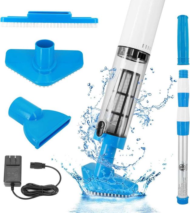 Aspirator subacvatic fără fir 3-în-1 pentru piscine și SPA – Mâner telescopic, Baterie 90 min
