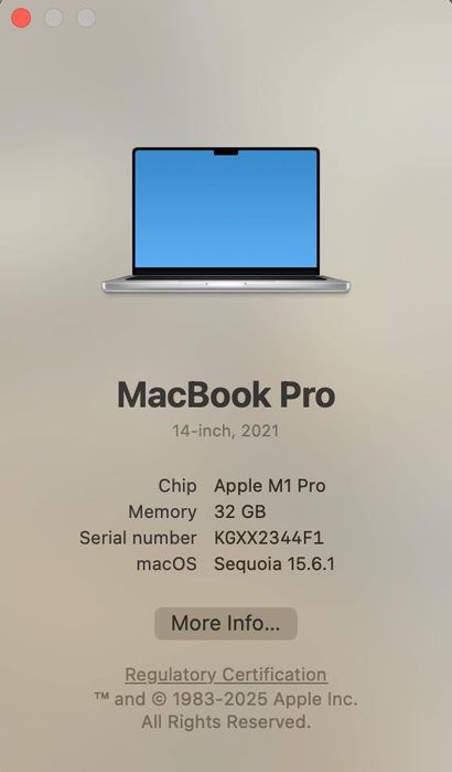 MacBook Pro M1 Pro 32gb 4tb
