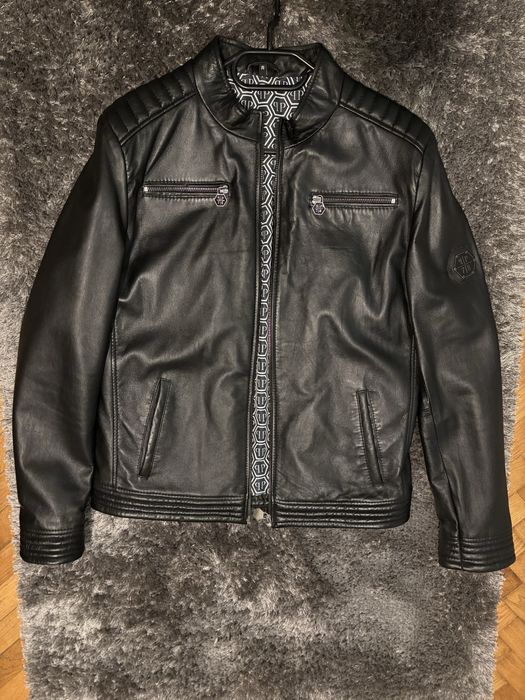 Geacă Philipp Plein din piele naturală 100%