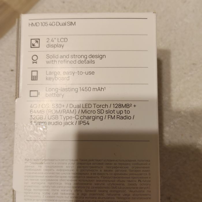 Telefon HMD105 cu taste dual SIM 4G sigilat