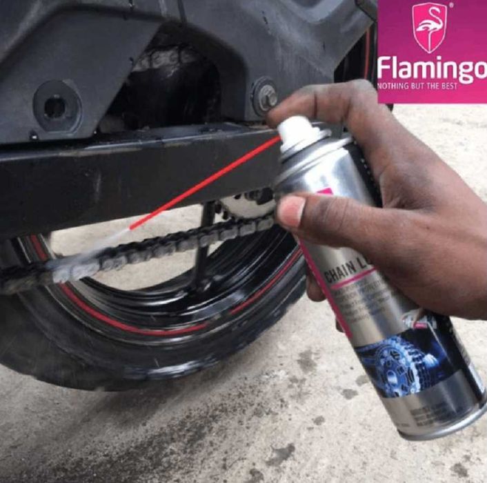 Спрей за смазване на Мото вериги Flamingo 220ml.