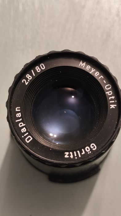 Obiectiv foto proiector Meyer-Optik Gorlitz Diaplan punct pe lentila