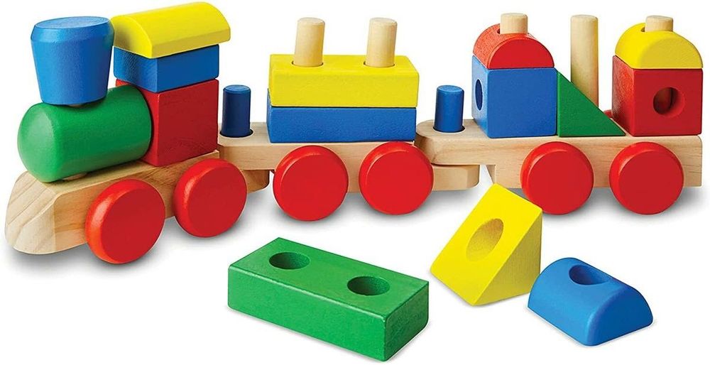 Melissa and Doug: Puzzle cu sunete și Tren cu cuburi